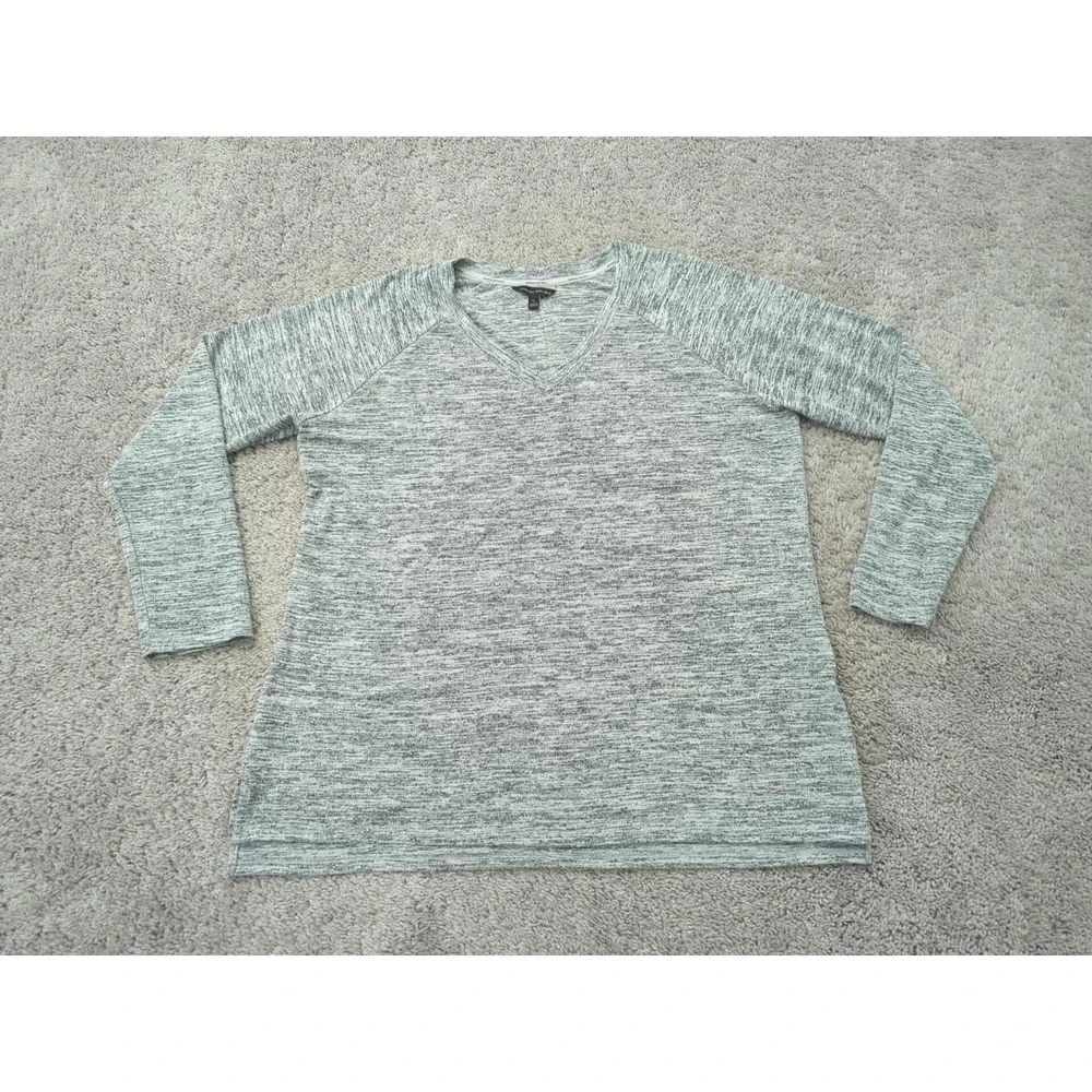 Banana Republic Shirt‎ Mens XL Heathered Gray V-Neck Pullover Long Sleeve